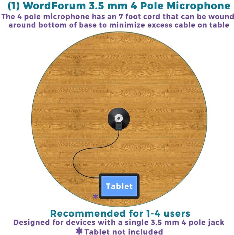 ECS WordForum 3.5mm TRRS 4 Pole 360Â° Omni-Directional Conference Recording Microphone with Daisy Chain Option for Meetings Using iPhone, Android, Smartphone, Microsoft Surface and Other Tablets - Image 3